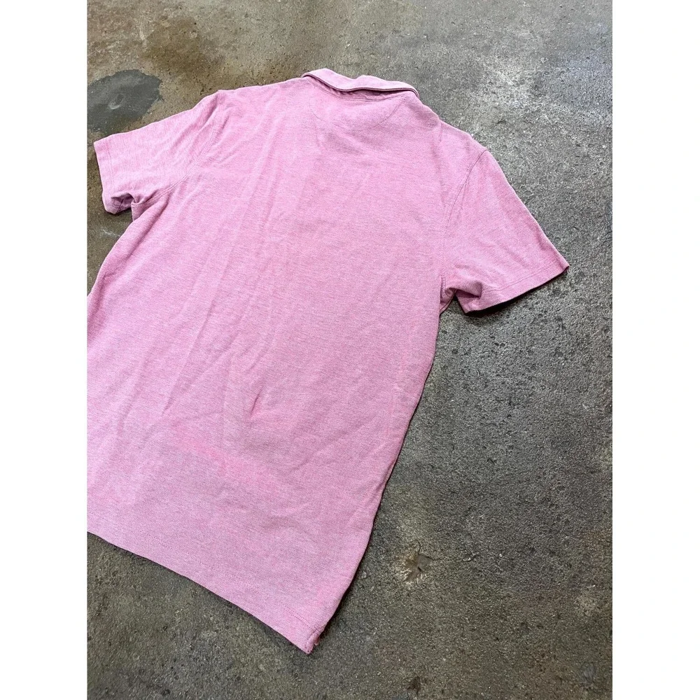 Banana Republic Polo‎ Shirt Mens Medium Pink Cotton 1/4 Button Performance Golf